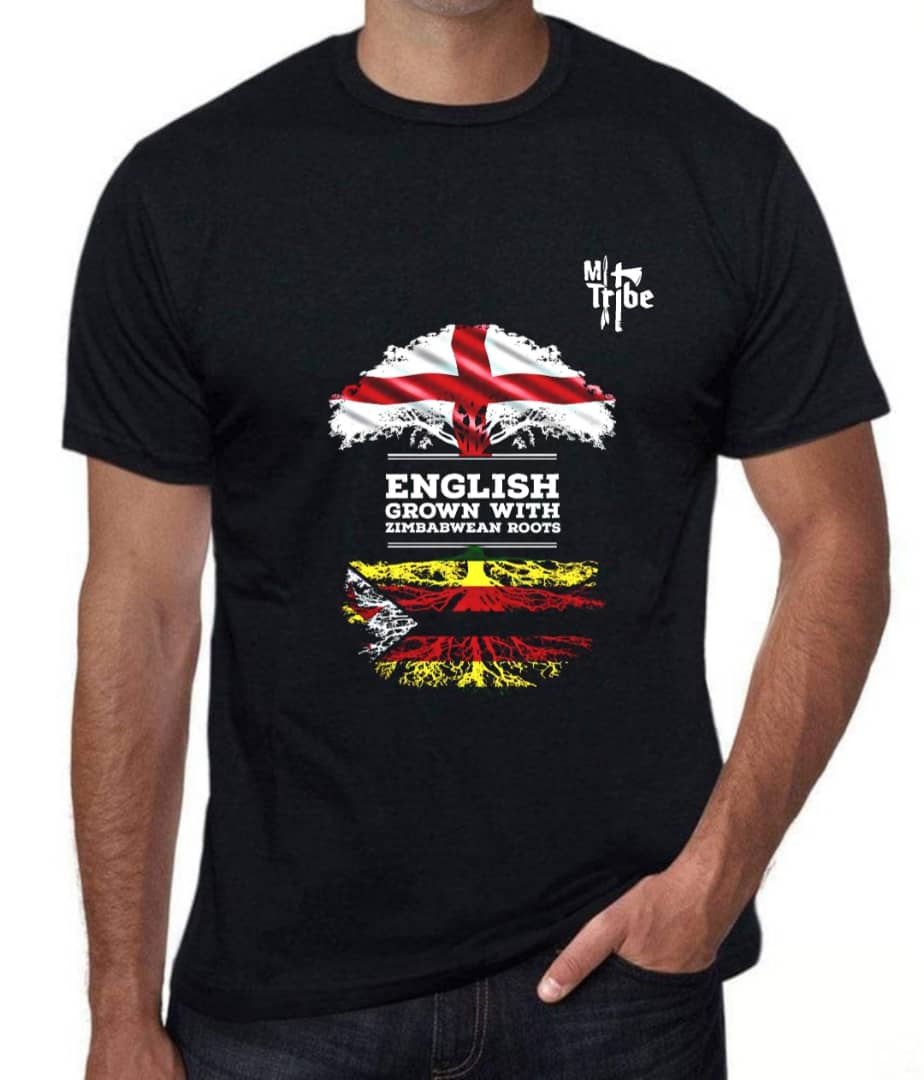 Black Mi-Tribe English grown with Zimbabwean roots graphic T-shirt